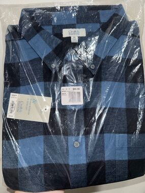 croft & barrow Men’s Blue and Black Buffalo Plaid Button-Down Shirt